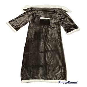 Unisex Catalonia Premium Wearable Sleeved Blanket Wrap Sherpa Brown One Size